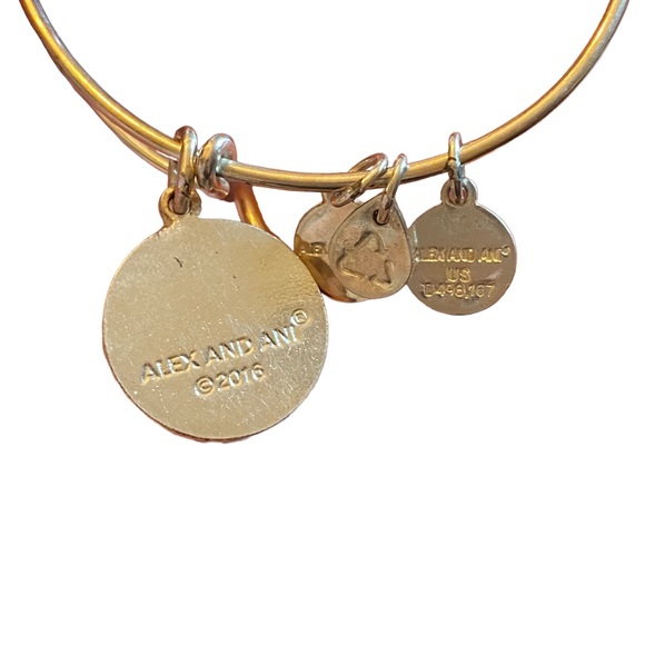 Alex and Ani Silver and Purple Peace & Love Charm Bracelet - Picture 3 of 3